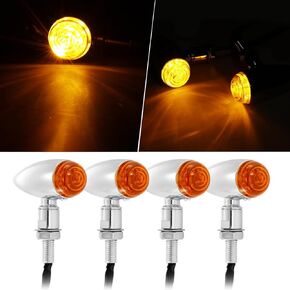 INNOGLOW Motorcycle Turn Signals 4pcs LED Bulb Indicators Motorbike Blinkers Amber Lamp Lights Universal Fits for Harley Choppers Cruisers Touring Kawasaki Suzuki