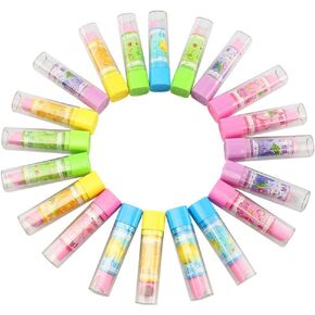 Pencil Erasers Novelty Rubbers Cute Fruit Lipstick Style Eraser for Party Favors Gift Supplies (Pack of 20)