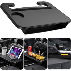 3 in 1 Car Steering Wheel Desk - Steering Wheel Tray with Car Seat Gap Filler Organizer | Car Food Tray Table for Eating Driver | Car Desk for Laptop Mount, Road Trip Essentials for Adults