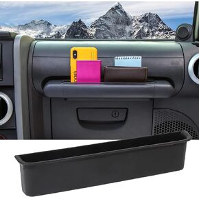 CheroCar Grab Tray Passenger Storage Box Handle Storage Box Tray Organizer Grab Accessory for Jeep Wrangler Jk 2007-2010 (Black)