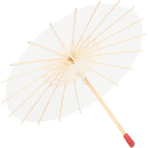 Paper Umbrella Decor, Classic White Color DIY Paper Umbrella Parasol Wedding Bridal Party Decor Photo Prop for Wedding Parties Photography Costumes Cosplay Decoration(Approximately 29.5cm in diameter)