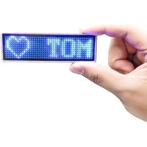 LED Name Badges Business Card Badges Business Card Screen Scrolling for Restaurant Shop Party Bar led Name Board(Blue)