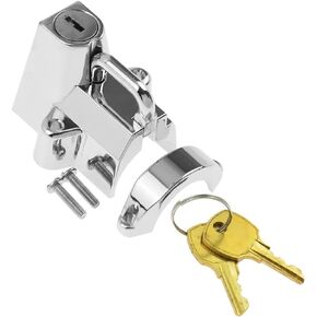 HDBUBALUS Motorcycle Helmet Security Lock Kit for 7/8" to 1 1/4" Diameter Tubings for Harley Chrome