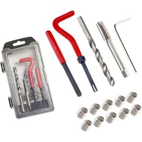 مجموعة أدوات إصلاح الخيوط 15 قطعة M8×1.25 مجموعة أدوات إصلاح الخيط/الصنبور مجموعة أدوات إصلاح الخيوط التالفة المتوافقة مع مجموعة أدوات يدوية لإصلاح السيارات in Kuwait