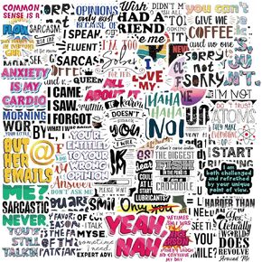 100 PCS Sarcastic Stickers,Funny Quote Stickers for Adults,Offensive Stickers for Water Bottle,Laptop,Phone,Hard Hat,Bumper,Funny Gifts for Adult
