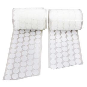 1000pcs Loop Side Adhesive Tapes Sticky Back Dots, 3/4" Diameter, White