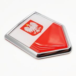 2 Pack Poland State Ensign Flag Decal Polish Eagle Sticker Emblem Flags