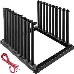 VEVOR Windshield Rack 9-Lite, Truck Rack Steel, Windshield Glass Rack 24-Inch Height, Windshield Rack for Truck w/PVC Pad & Foam Padding, Glass Rack for Truck, for Glass Transportation