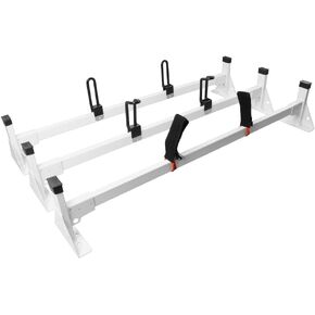 54" Van Ladder Rack Roof Rack Fit for 2015-On Ford Transit 150 250 350,3 Bar,White
