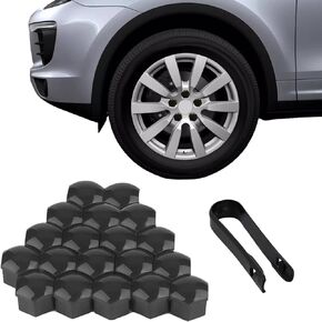 ASUBHA 20PCS Lug Nut Covers, Car Wheel Nut Caps, 17mm Hexagonal Nut Covers with Removal Tool, 2/3’‘ Wheel Nut Bolt Cover Caps Universal Automotive Exterior Accessories Fits for Most Car