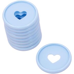 Craftelier - Plastic Disc Rings M with Die Cut Heart for Binding Planners or Albums | Ideal for Scrapbooking and Other Crafts | Pack of 9 pcs 35 mm Diameter - Baby Blue Colour