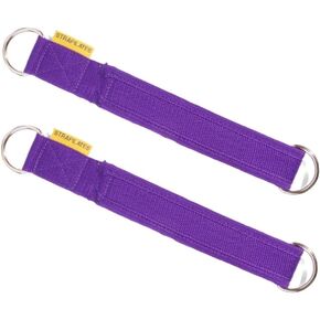Single Loop Fitness Pilates Straps for Reformer, Cadillac, and Other Fitness Equipment Adjustable Length with Double D-Ring, One Pair, Purple