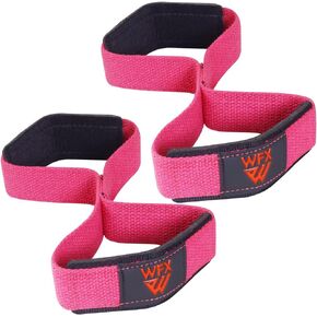 Weight Lifting Straps Padded Figure 8 Wrist Support Gym Wraps Men Women Fitness Bodybuilding Double Loop Workout Heavy Training Powerlifting Dumbbell Squats Pull Up Grip