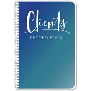 BookFactory Client Record Book Customer Tracking Journal - 100 Pages 6" x 9", Wire-O (BUS-100-69CW-PP(Client-Record))