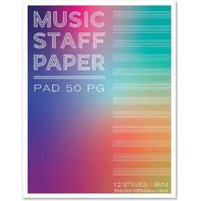 BookFactory Music Staff Loose Leaf Sheets/Composition Manuscript Paper/Blank Sheet Music Loose Leaf Sheet - 50 Pages, 8.5" x 11", (SHEET-050-7CLL(Music-Staff))