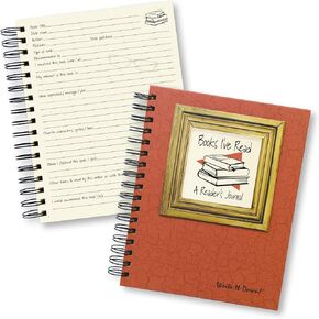 Write it Down series by Journals Unlimited, Guided Journal, Books I've Read, A Reader's Journal, Full-size 7.5"x 9", Orange Hard Cover, Made in USA