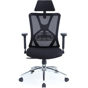 Ticova Ergonomic Office Chair - High Back Desk Chair with Adjustable Lumbar Support, Headrest & 3D Metal Armrest