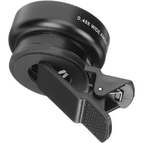 External Camera Mobile Phone Lens 2 in 1 Camera Lens Macro Lens Clip Professional Macro Lens Clip Lens Macro Lens with Universal Clip Optical Glass Super Wide Angle Accessories