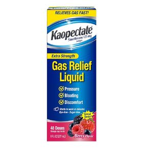 Kaopectate Extra Strength Gas Relief Liquid, Mixed Berry Flavor, Relieves Gas, Bloating and Pressure, Simethicone 125 mg, 8 oz