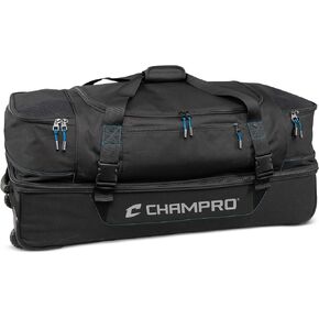 Champro Umpire Equipment Bag on Wheels for Baseball/Softball Officials, Black