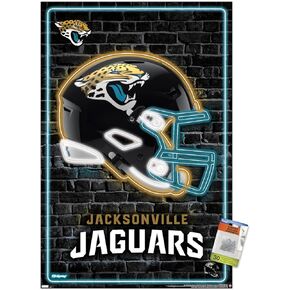 Trends International NFL Jacksonville Jaguars - Neon Helmet 23 Wall Poster with Push Pins