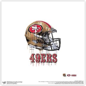 Trends International Gallery Pops NFL San Francisco 49ers - Drip Helmet Wall Art Wall Poster, 12.00" x 12.00", Black Frame Version