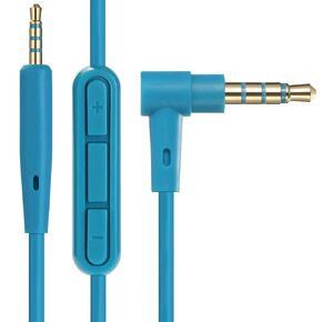 Replacement Audio Cable Cord Extension Wire for Bose QuietComfort QC25 QC35 Headphones with in line Mic Volume Control (Blue)
