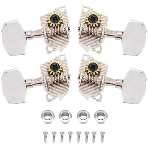 Eujgoov 2L2R Tuning Peg Machine Head Tuners Ukulele DIY Parts with Mounting Screws for 4 String Guitar Ukulele Parts