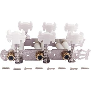 Classical Guitar String Machine Heads Tuning Pegs Keys Tuners Set, Butterfly Button 3L 3R Chrome 3+3