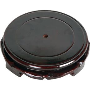 GOLDY&WENDY Oriental Home Display Wooden Round Non-rotating Base Vase Plant Fish Tank Stone Buddha Pedestal