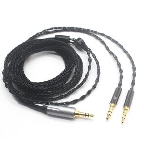 Youkamoo 3.5mm Headphone Replacement Cable Compatible for Hifiman HE4XX, HE-400i Headphones 8 Core Braided Silver Plated Replacement Audio Upgrade Cable (Dual 3.5mm Male Version) 5 ft (1.52 m)