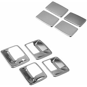 Chrome Plated Door Handle Cover Compatible with 1999-2016 Ford F-250 F-350 F-450 Super Duty (4 Doors Left Hand Drive No Passenger Keyhole) XG7748