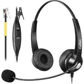 سماعة هاتف Callez Yealink RJ9 سماعة هاتف سلكية مع ميكروفون لإلغاء الضوضاء متوافقة مع Yealink T46S T48S T42S T21P T33G T27G T23G T46G T53W T54W Avaya 9611 9608 J179 Grandstream