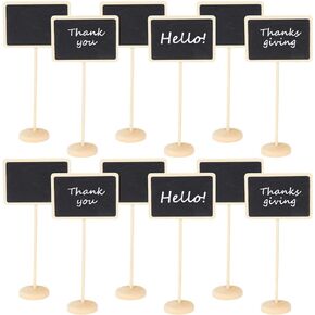 Chalkboard Labels Mini Chalkboards Signs, 12 Pack Small Chalkboards Blackboard with Easel Stand for Weddings, Birthday Parties, Message Board Signs and Event Decorations (6.3Inches Height)
