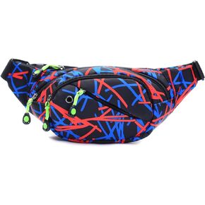80s 90s Fanny Pack for Women Men Retro Cool Design Crossbody Bag Adjustable Belt Bum Chest Waist Bag Hip Pouch for Running Hiking Beach Travel Concert (Black)