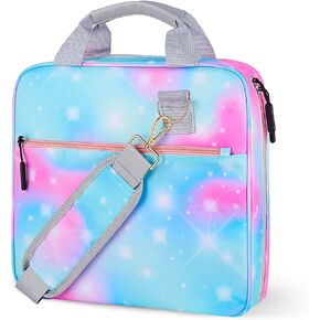 Zipper Binder with Shoulder Strap, 2 Inch 3 Ring Binder with Zipper, Binder Organizer for Middle School Case it Binder with Multiple Pockets, Handle and Shoulder Strap Included, 500 Sheet Capacity