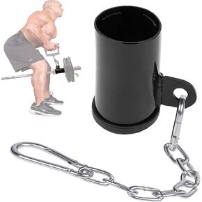 T-bar Row Platform with Chain Full 360°Swivel Eyelet Landmine Attachment Fits Olympic T Bar for Back Muscle Arm Full-Body & Support Deadlifts Squats