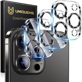UniqueMe [عبوة من 3 قطع متوافقة مع iPhone 14 Pro Max/iPhone 14 Pro من الزجاج المقسى، [صديق للحافظة] [مقاوم للخدش] [وضع التصوير الليلي] - شفاف