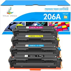206A Toner Cartridges 4 Pack: 206X Compatible Replacement for HP M283fdw 206A 206X Color Pro MFP M283fdw M283cdw M255dw M283 M255 Printer W2110A W2110X High Yield Toner (Black Cyan Yellow Magenta)