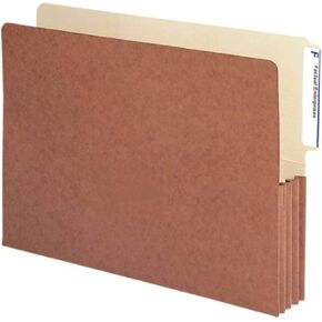 Smead End Tab File Pocket, Reinforced 4"-High Tab Top Position, 3-1/2" Expansion, Legal Size, Redrope with Manila Liner, 10 per Box (74624)