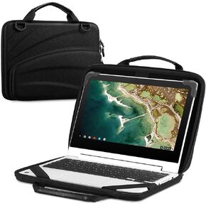 FINPAC 11-11.6 Inch Chromebook Sleeve Case - Protective Briefcase Shoulder Bag with Accessory Pouch for Up to 11.6" Laptop Notebook Ultrabook, Purple