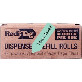 Redi-Tag Sign Here Printed Arrow Flags, 6 Roll Refill, 120 Flags per Roll, 1-7/8 x 9/16 Inches, Light Green (91008) in Saudi Arabia
