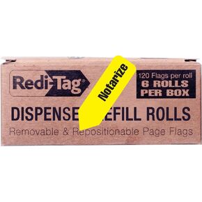 Redi-Tag Please Sign, Date and Mail Printed Arrow Flags, 6 Roll Refill, 120 Flags per Roll, 1-7/8 x 9/16 Inches, Yellow (91041)