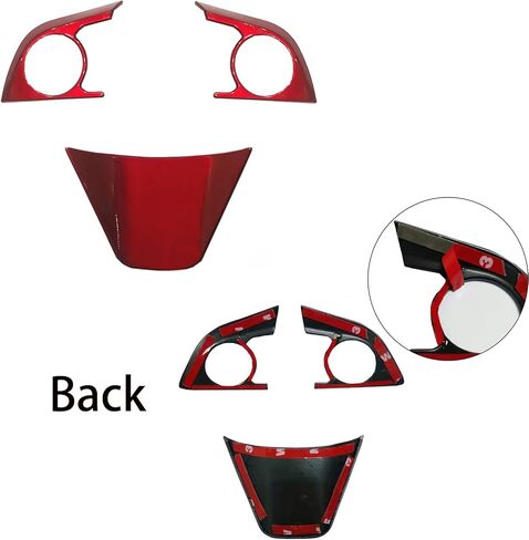 3PCS ABS Red Steering Wheel Button Cover Sticker Interior Decoration Sticker Accessories Trim for Toyota Camry 2018 2019 2020 2021 2022 2023 2024,for Toyota Avolon 2019 2020 2021 2022 in Kuwait