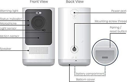 Lorex Home Hub سعة 32 جيجابايت مع أربع كاميرات مراقبة داخلية وخارجية قابلة لإعادة الشحن تعمل ببطارية 2K، باللون الأبيض - متوافق مع المنزل الذكي، مستشعر صور بدقة 4 ميجابكسل، اكتشاف الإنسان، رؤية ليلية ملونة in Saudi Arabia