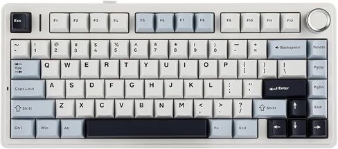 EPOMAKER x Aula F75 Gasket Mechanical Keyboard, 75% Wireless Hot Swappable Gaming Keyboard with Five-Layer Padding&Knob, Bluetooth/2.4GHz/USB-C, RGB (Sea Salt Blue, Crescent Switch) in Saudi Arabia