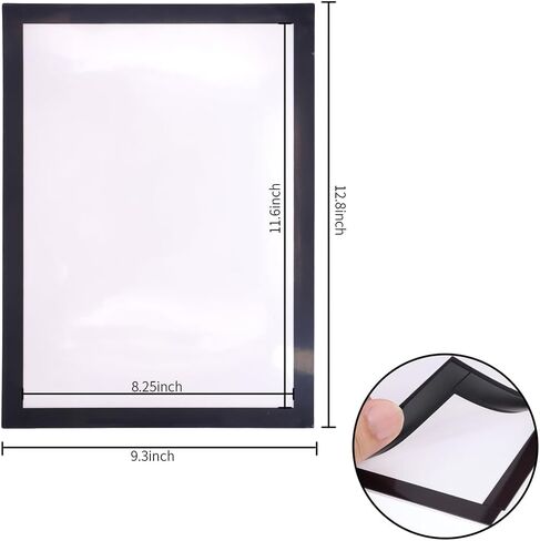 إطار صورة مغناطيسي بحجم حرف A4 من DGQ مع إطارات صور بحدود سوداء، 6 قطع إطار عمل فني ذاتي اللصق، حامل علامات مغناطيسية in Kuwait