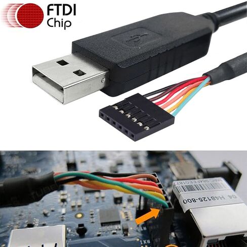 كابل تسلسلي 6FT FTDI USB إلى TTL 5V، 0.1 بوصة، 6pin Dupont أنثى مقبس رأس مدمج IC FT232RL Chip UART محول Debug Cable متوافق مع Windows 10،7،8،Linux وMac OS in Saudi Arabia