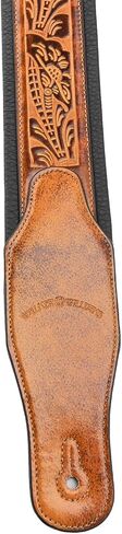 حزام جيتار Walker & Williams GB-104 Latigo Tan مبطن بنمط البلوط الحي للقيثارات الصوتية والكهربائية والباس in Saudi Arabia