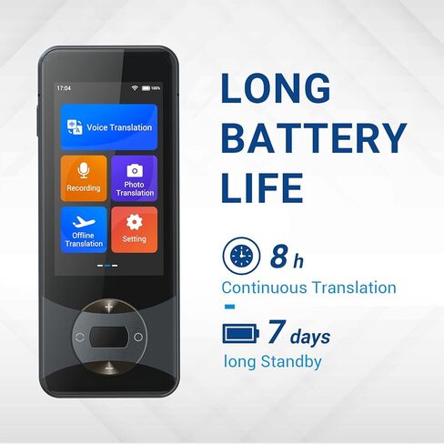 Voice Translator Device Real Time Two-Way 127 Languages with AI Language Translator Voice & Text & Photo & Offline Translation WiFi Hotspot Connection HD 3.0' Screen in Kuwait